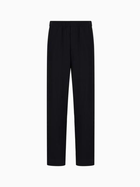 Technical waffle flat-front trousers