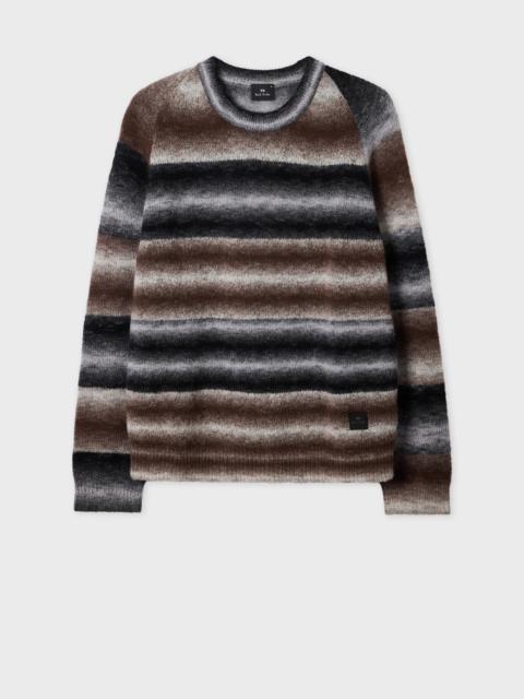 Brown and Black Faded Stripe Sweater
