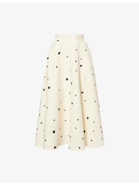 Ponza Textured-Pattern Woven Midi Skirt