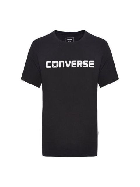 Men's Converse Pure Cotton Alphabet Short Sleeve Black 10001970-A02