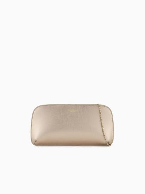 LAMÉ LEATHER LA PRIMA HORIZONTAL CLUTCH BAG