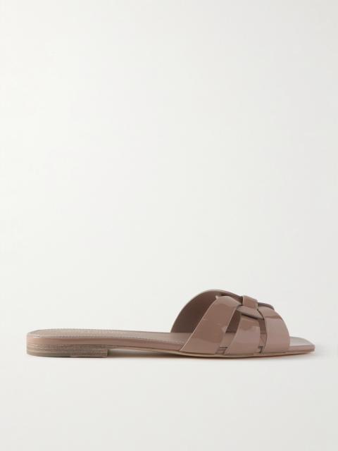 Tribute Woven Patent-leather Slides