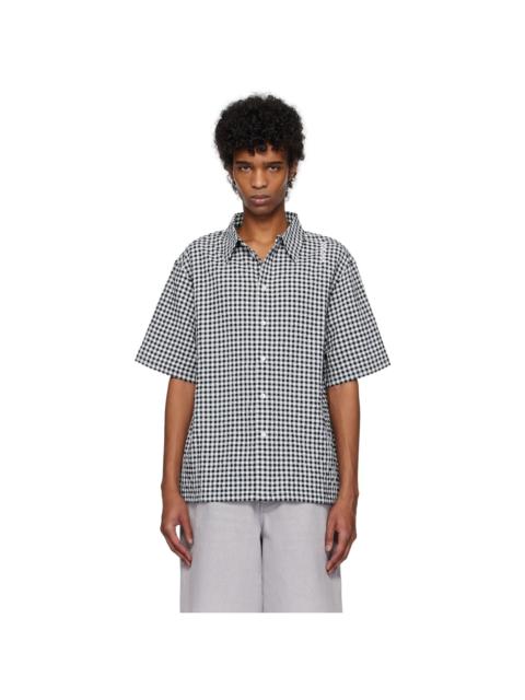 Black & White Gingham Seersucker Shirt