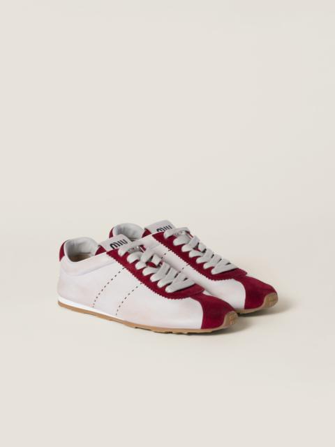 PLUME NAPPA SNEAKERS IN GREY SUEDE AND CANVAS