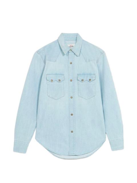 chest-pocket denim shirt