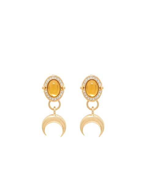 ORANGE CRYSTALS & MOON EARRINGS