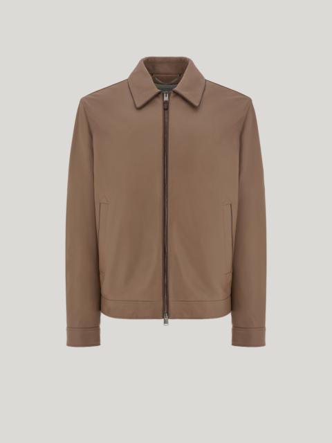 SAND-COLORED LAMBSKIN NAPPA JACKET WITH WOVEN DETAILS