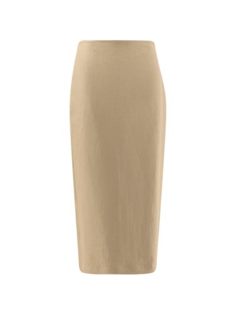 back slit midi skirt