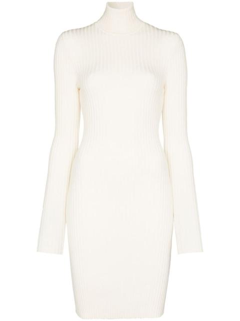 ribbed knit fitted mini dress