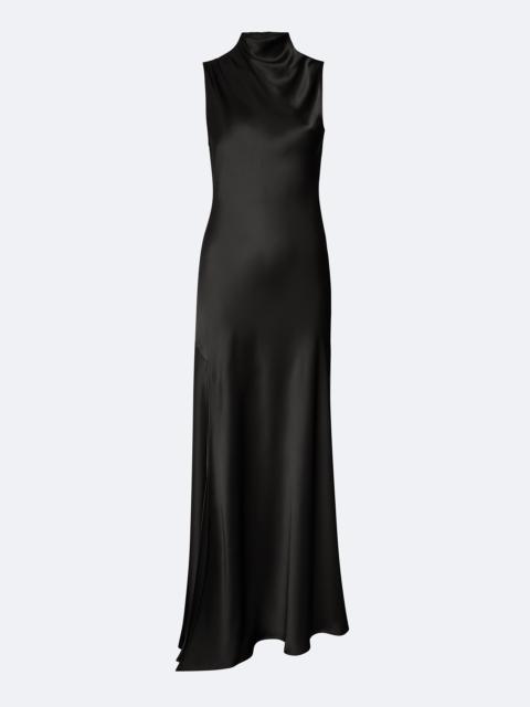 Satin Drape Neck Sleeveless Dress