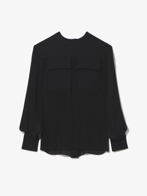 Sheer Pleated Flou Top