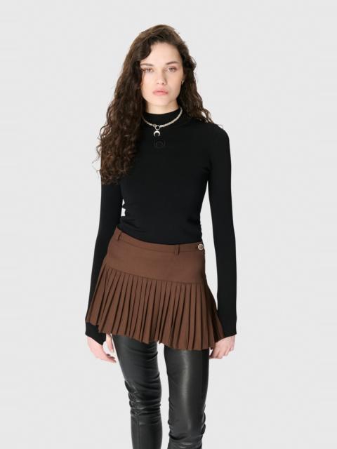 Virgin Wool Stretch Twill Mini Skirt