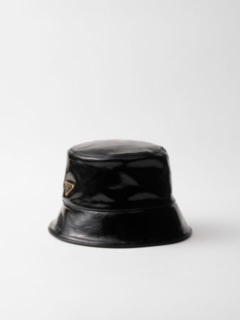 Naplak patent leather bucket hat