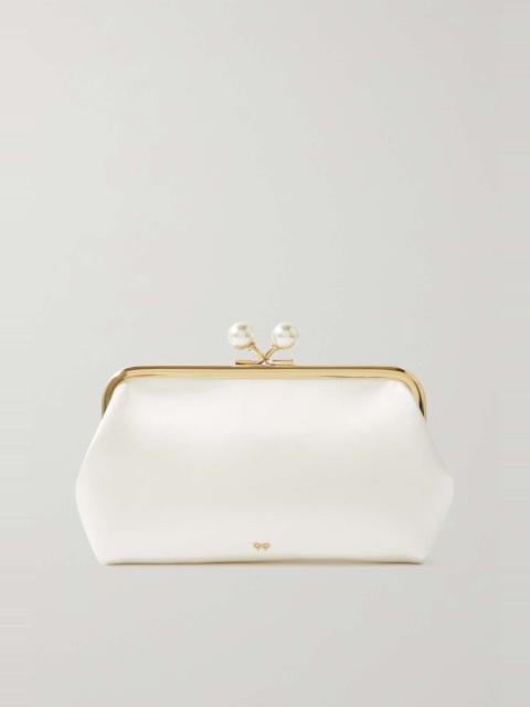 Maud recycled-satin clutch bag