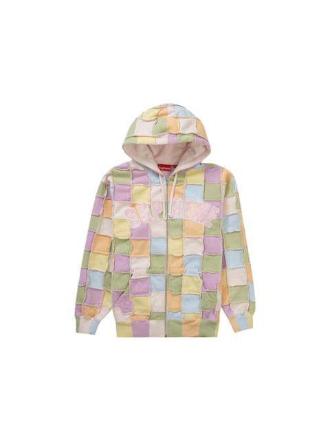 Supreme Reverse Patchwork Zip Up Hooded Sweatshirt Multicolor