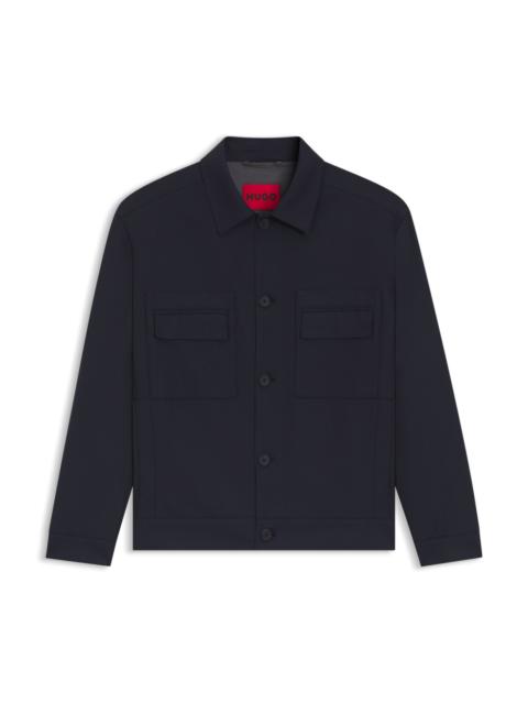SLIM-FIT JACKET IN WRINKLE-RESISTANT TWILL