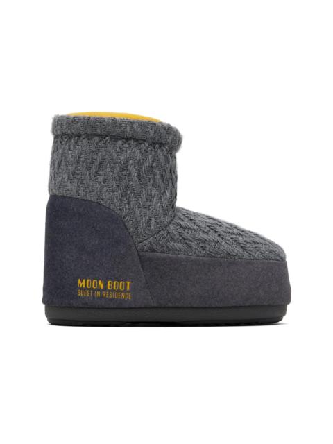 Gray Moon Boot Edition Icon Low No Lace Knit Boots