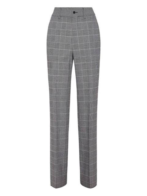 prince of wales-pattern trousers