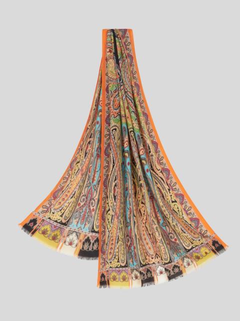 PAISLEY SILK AND CASHMERE SCARF