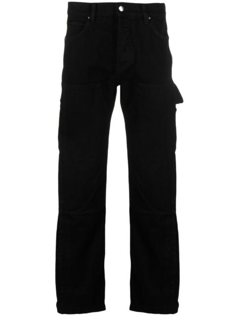 distressed straight-leg jeans