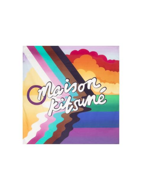 logo-print cotton scarf