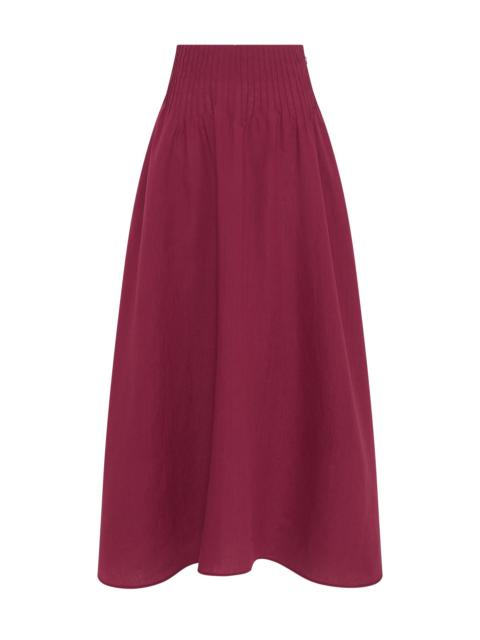 Penelope Midi Skirt in Raspberry Aloe Linen