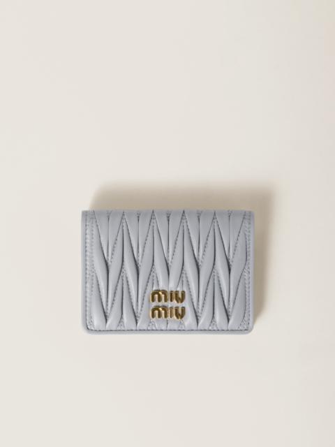 Matelassé nappa leather card holder