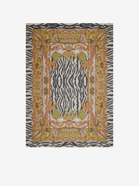 Hawnbci zebra-pattern-trim scarf