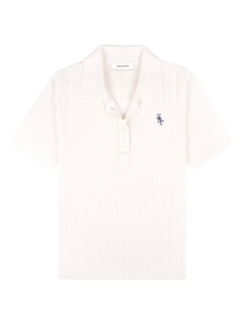 SRC ribbed logo polo top
