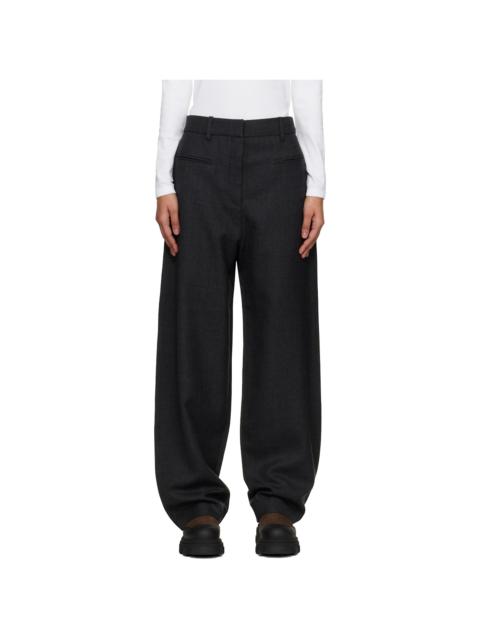 Gray Wool Suiting Trousers