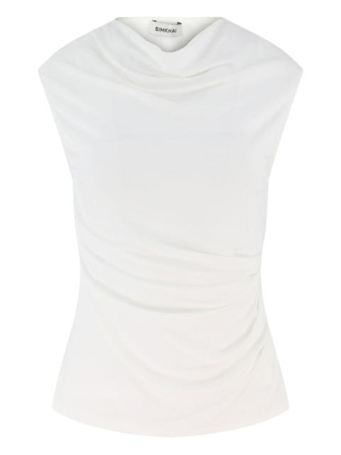 cowl-neck draped top