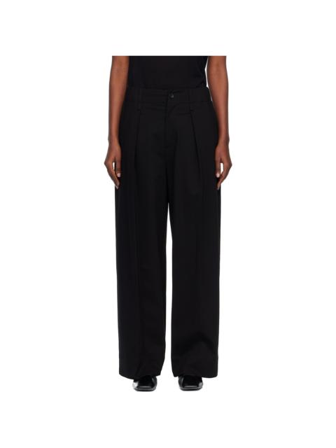 Black Simple Ensemble Trousers