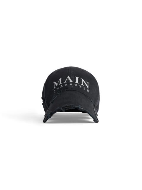 Men's Main Character Artwork Cap in Black Faded