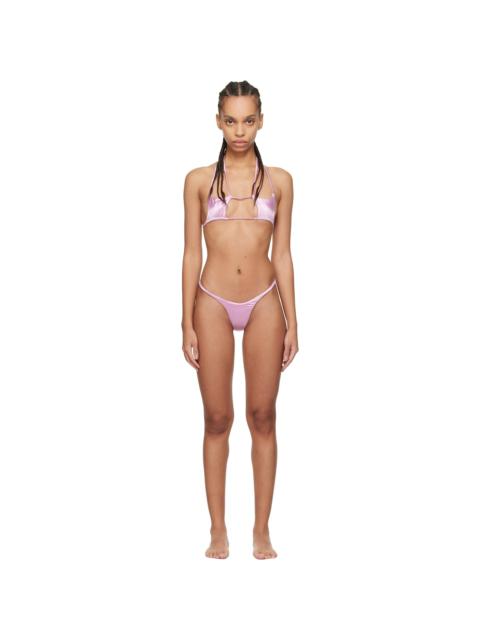 Pink Argyle & Forward Satin Bikini