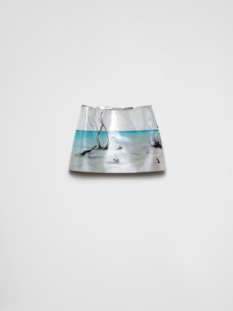 Shiny leather miniskirt