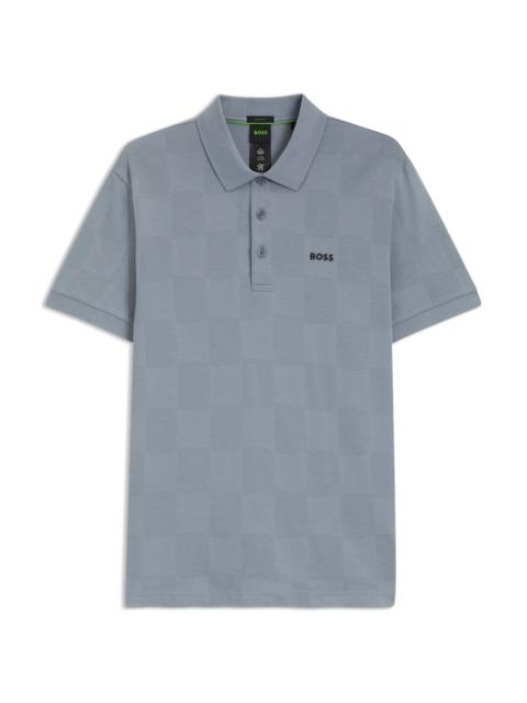COTTON POLO SHIRT WITH JACQUARD BODY-MAPPING