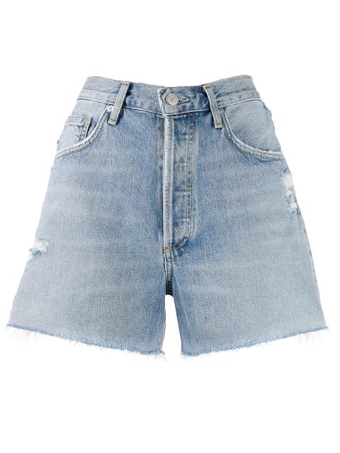 distressed denim shorts