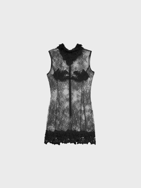 CHANTILLY LACE DRESS WITH MACRAME