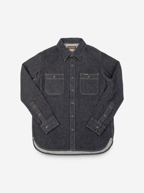 12OZ SELVEDGE DENIM WORK SHIRT WITH SNAPS - BLACK