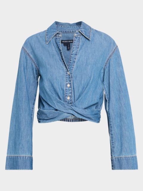 Timothy Twist-Front Denim Shirt