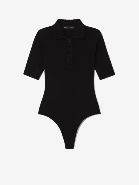 Silk Viscose Polo Bodysuit