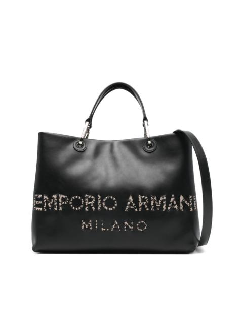logo-appliqué tote bag