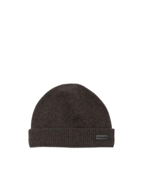 ribbed-knit cashmere beanie