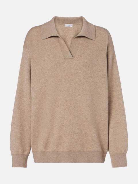Monili cashmere-blend polo sweater