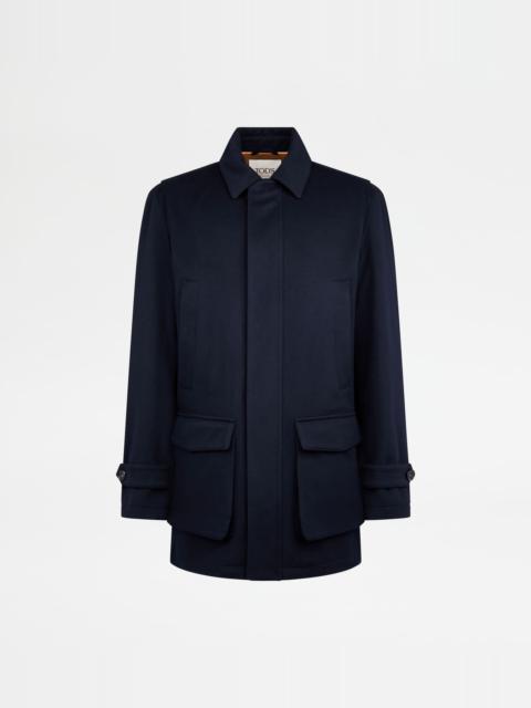 OVER JACKET IN T15 WOOL DRAP - BLUE