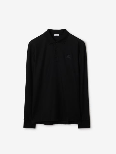 Long-sleeve Cotton Polo Shirt