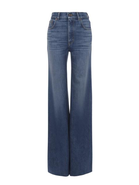 HIGH-RISE FLARE JEANS IN DENIM
