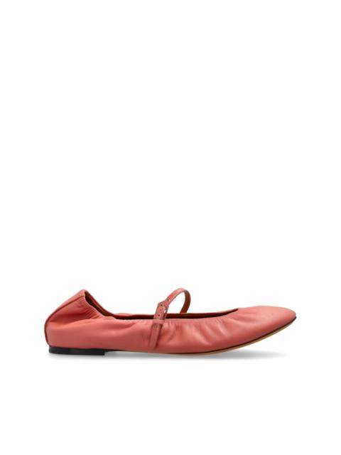 leather ballerina shoes
