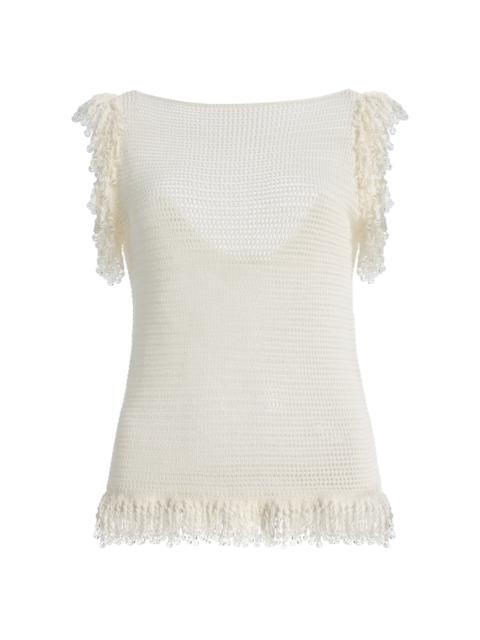 Fringe Cotton Top white