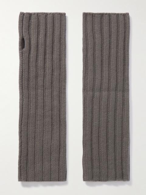 Ribbed Cashmere Wrist Warmers